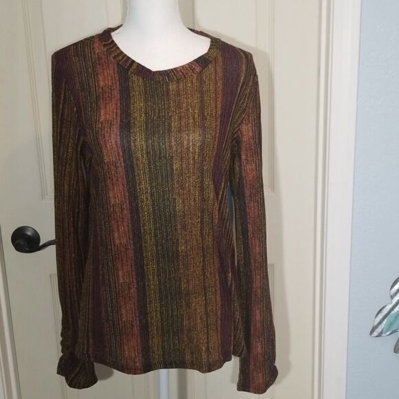 Passport, MutliColored L/S Blouse, NWT, Size M - Picture 2 of 8